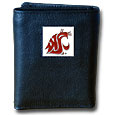 Washington St. Cougars Leather Tri-fold Wallet